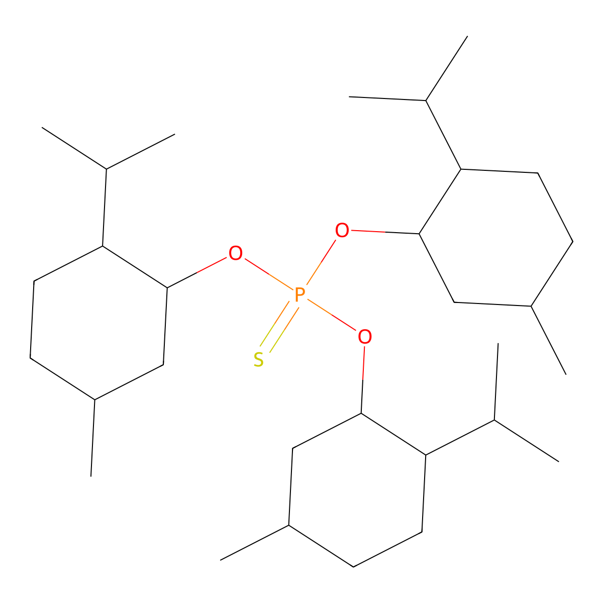 O,O,O-tris[5-methyl-2-(propan-2-yl)cyclohexyl] phosphorothioate molecular structure, CAS 1005046-30-9