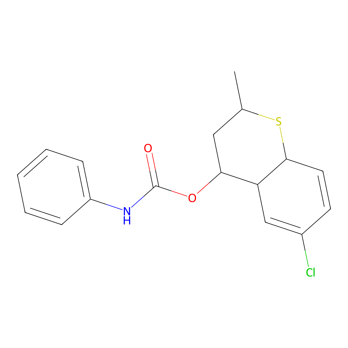 6-chloro-2-methyl-3,4,4a,8a-tetrahydro-2H-thiochromen-4-yl N-phenylcarbamate molecular structure, CAS 1005046-45-6