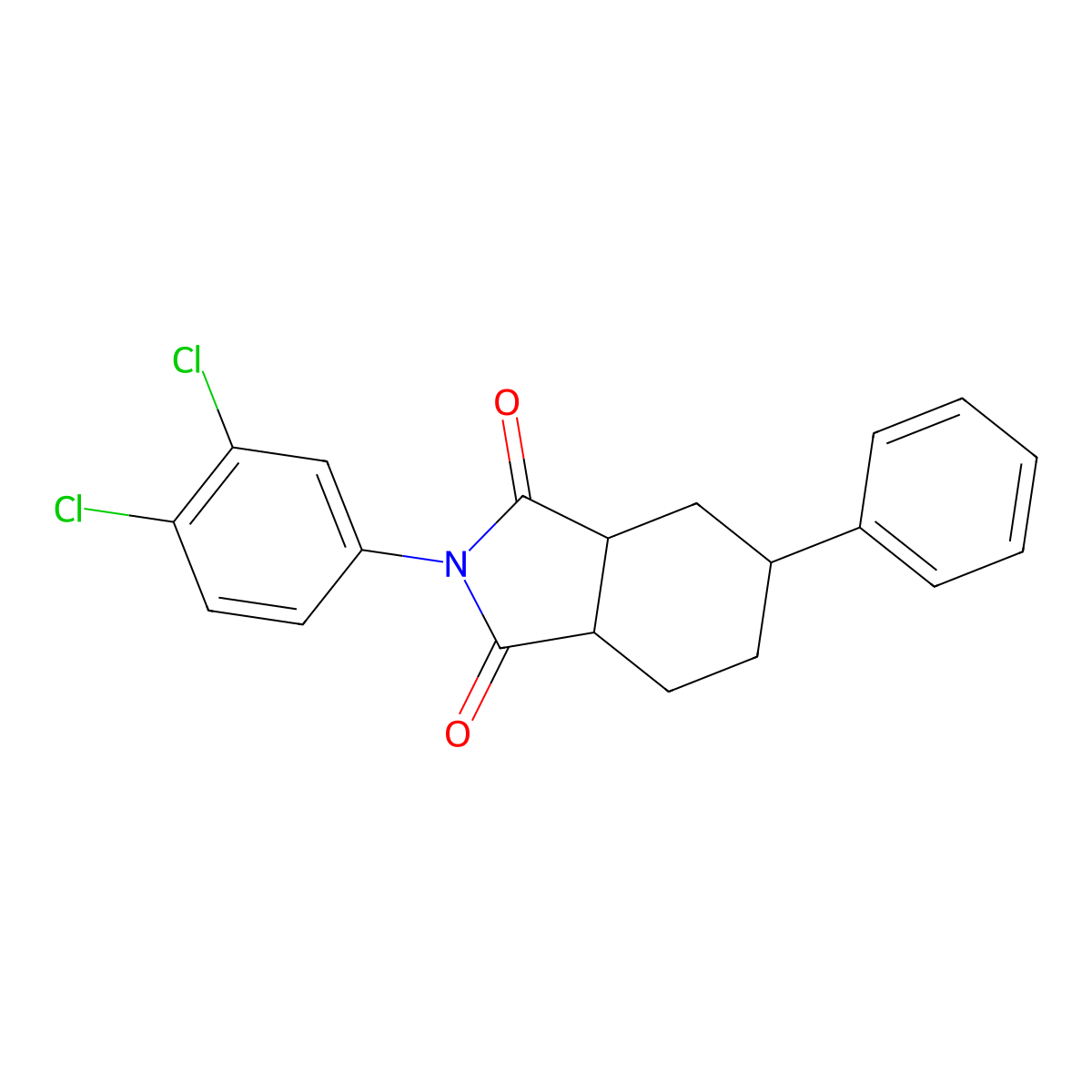 2-(3,4-dichlorophenyl)-5-phenylhexahydro-1H-isoindole-1,3(2H)-dione molecular structure, CAS 1005047-05-1