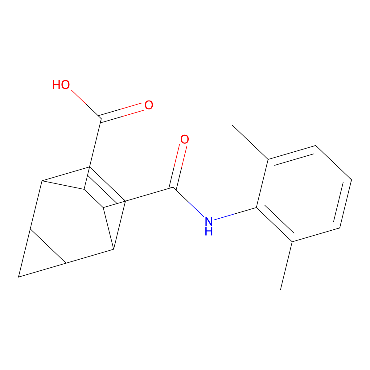 7-[(2,6-Dimethylphenyl)carbamoyl]tricyclo[3.2.2.0~2,4~]non-8-ene-6-carboxylic acid molecular structure, CAS 1005047-09-5