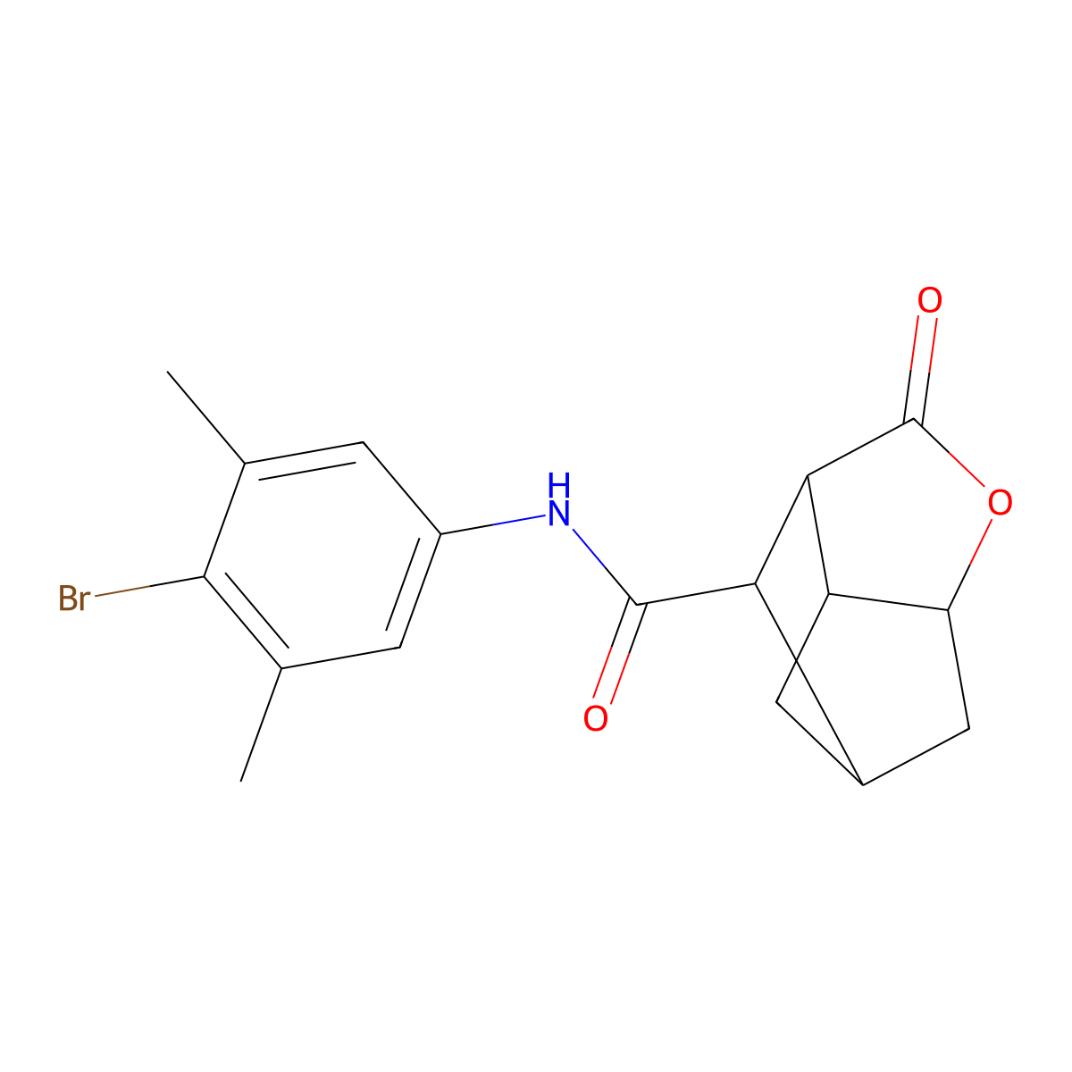 N-(4-bromo-3,5-dimethylphenyl)-2-oxohexahydro-2H-3,5-methanocyclopenta[b]furan-7-carboxamide molecular structure, CAS 1005053-14-4