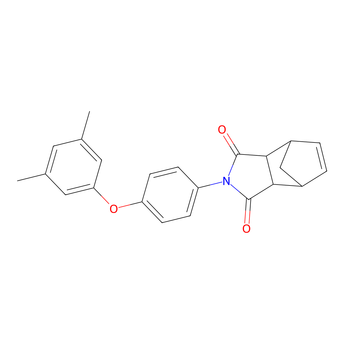 2-[4-(3,5-dimethylphenoxy)phenyl]-3a,4,7,7a-tetrahydro-1H-4,7-methanoisoindole-1,3(2H)-dione molecular structure, CAS 1005053-21-3