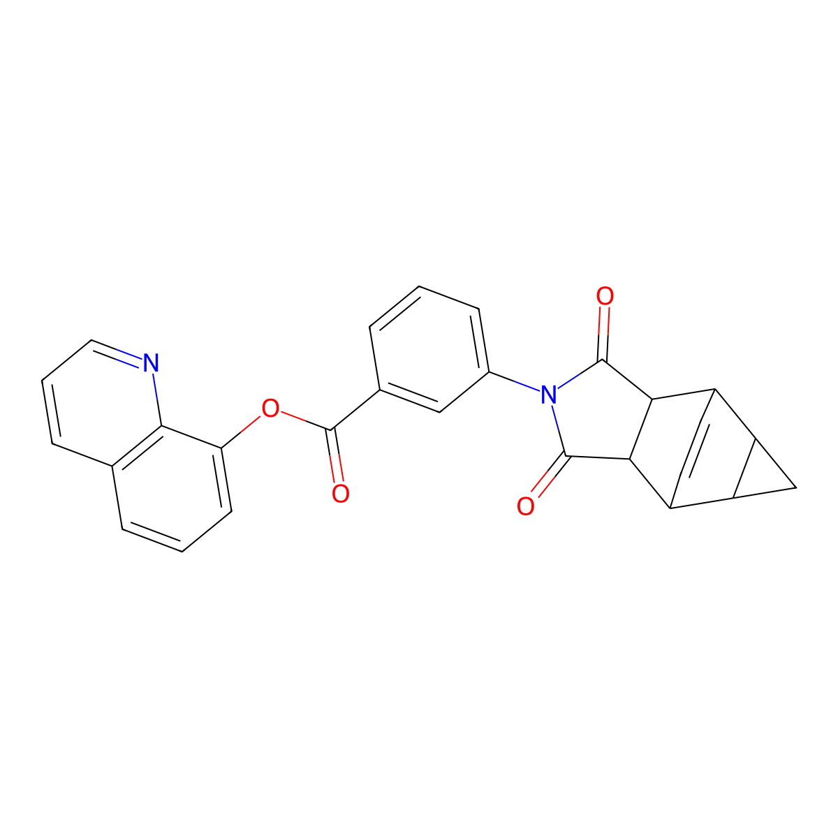 quinolin-8-yl 3-(1,3-dioxooctahydro-4,6-ethenocyclopropa[f]isoindol-2(1H)-yl)benzoate molecular structure, CAS 1005053-40-6