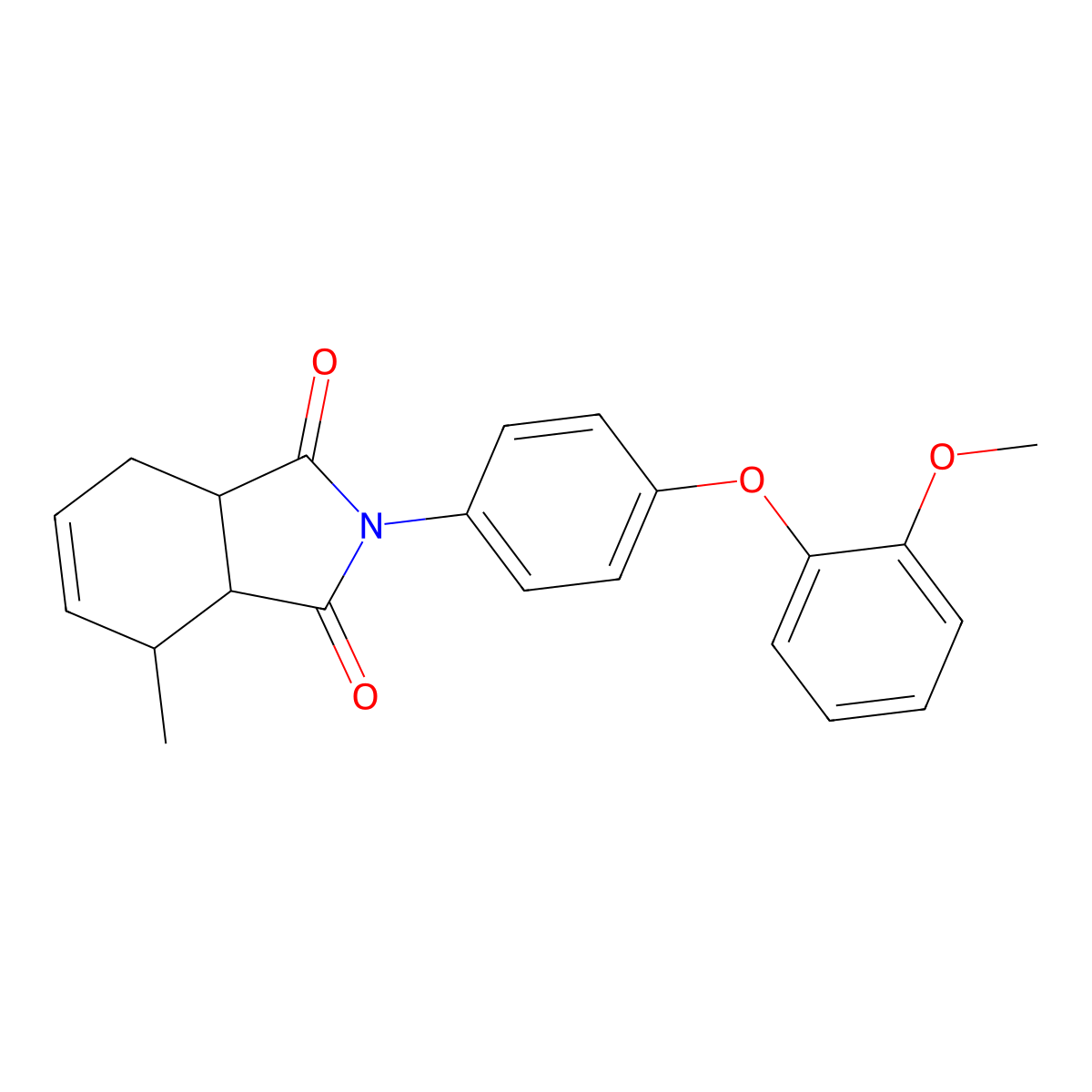 2-[4-(2-Methoxyphenoxy)phenyl]-4-methyl-3a,4,7,7a-tetrahydroisoindole-1,3-dione molecular structure, CAS 1005053-57-5