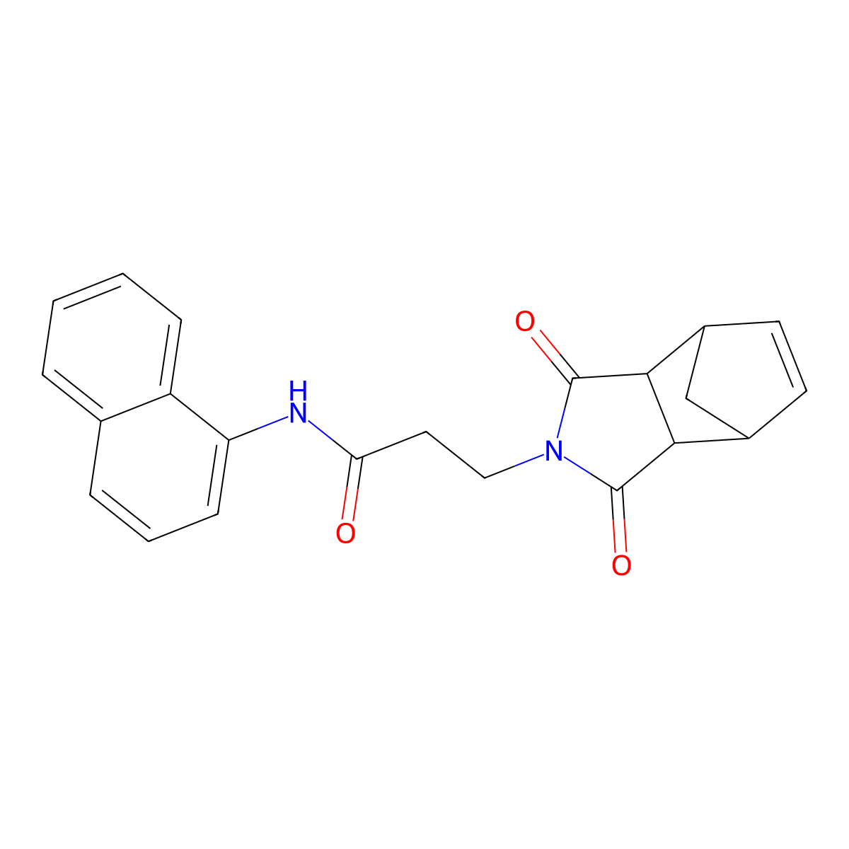 3-(1,3-dioxo-1,3,3a,4,7,7a-hexahydro-2H-4,7-methanoisoindol-2-yl)-N-(naphthalen-1-yl)propanamide molecular structure, CAS 1005053-74-6