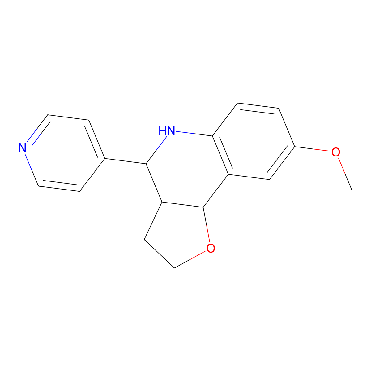 8-Methoxy-4-pyridin-4-yl-2,3,3a,4,5,9b-hexahydro-furo[3,2-c]quinoline molecular structure, CAS 1005054-56-7