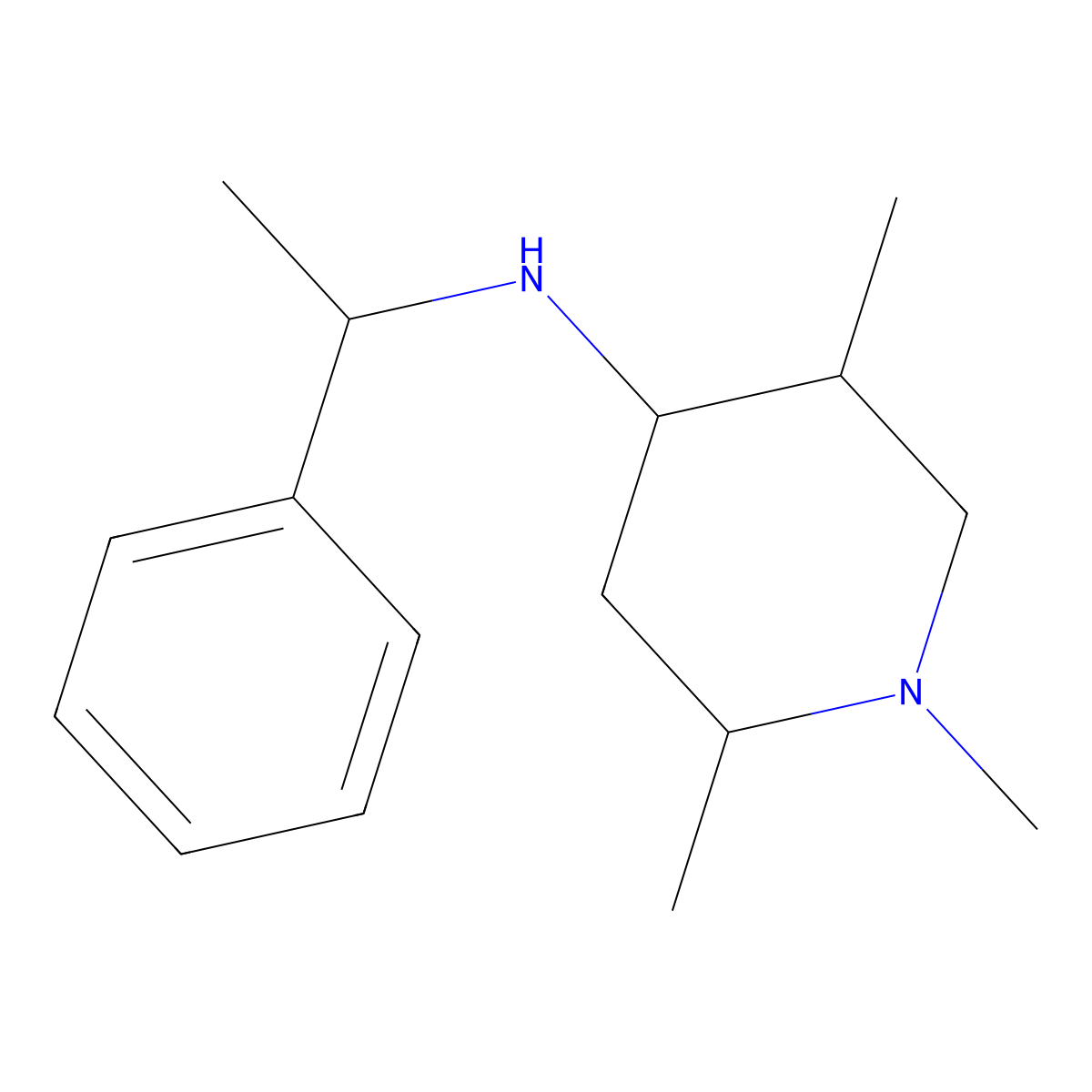 (1-Phenyl-ethyl)-(1,2,5-trimethyl-piperidin-4-yl)-amine molecular structure, CAS 1005054-67-0