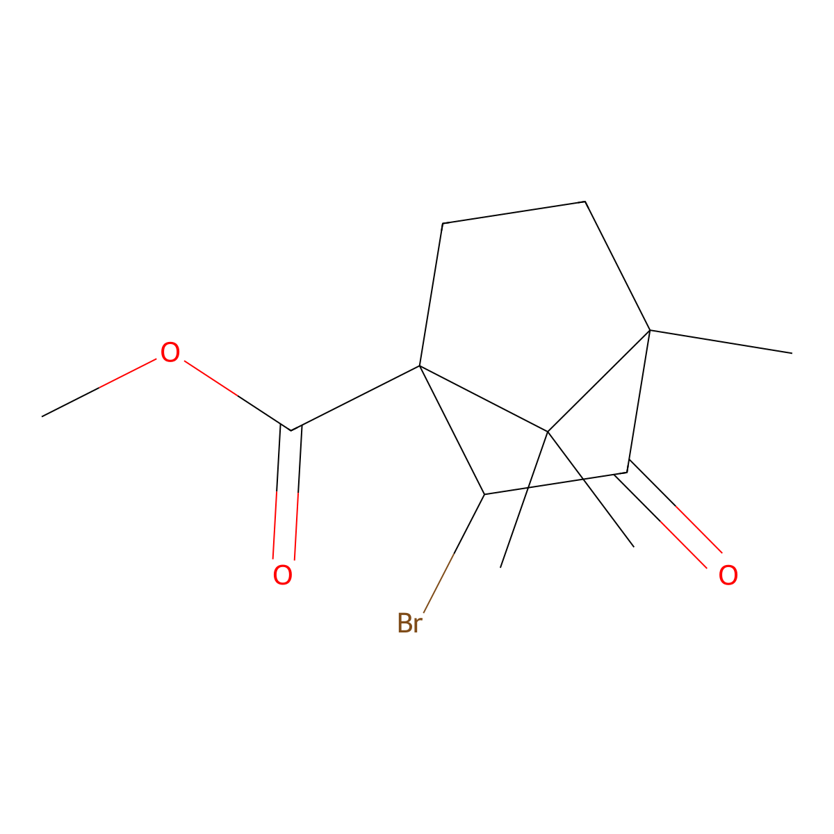 Methyl 2-bromo-4,7,7-trimethyl-3-oxobicyclo[2.2.1]heptane-1-carboxylate molecular structure, CAS 1005056-15-4