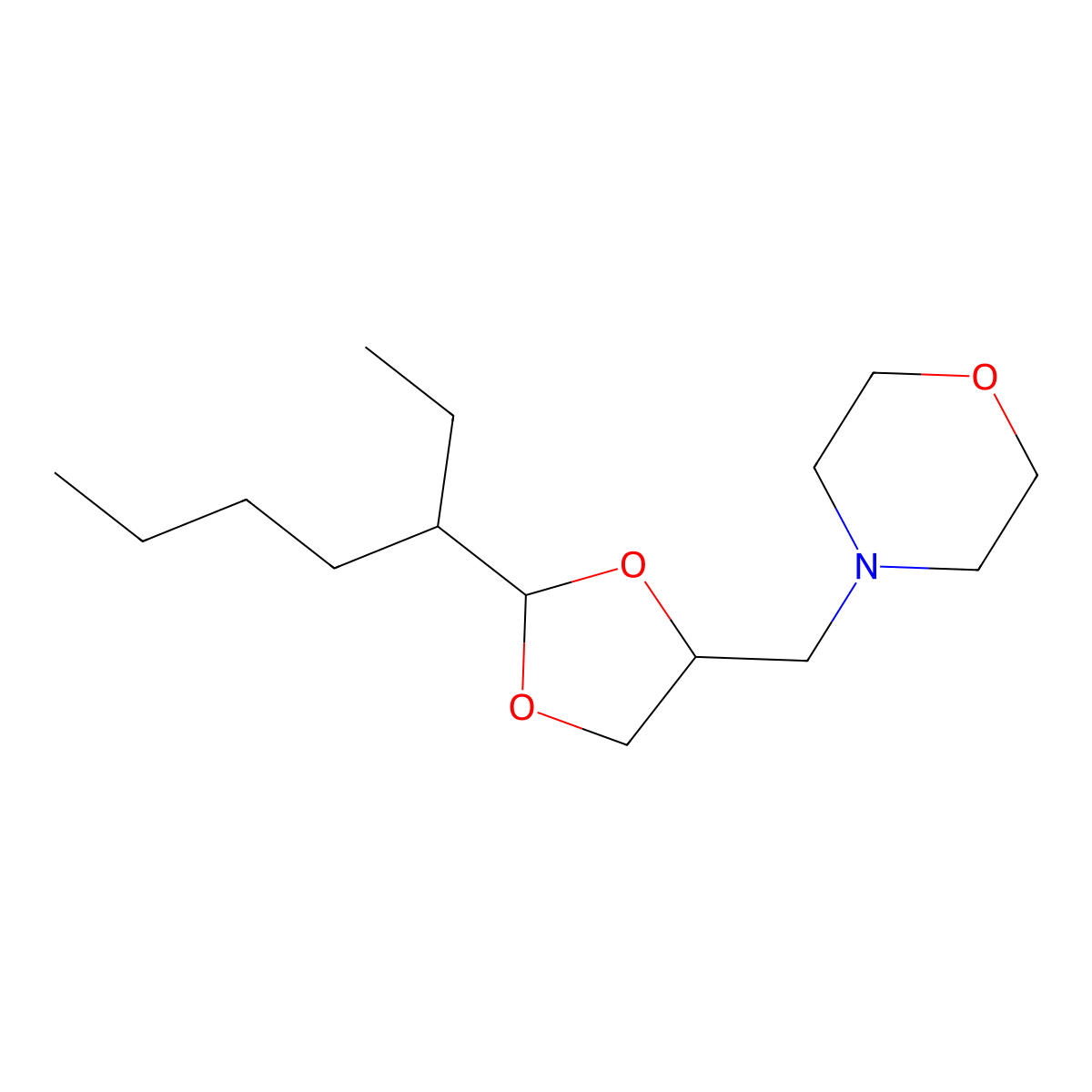 4-[(2-Heptan-3-yl-1,3-dioxolan-4-yl)methyl]morpholine molecular structure, CAS 1005056-52-9