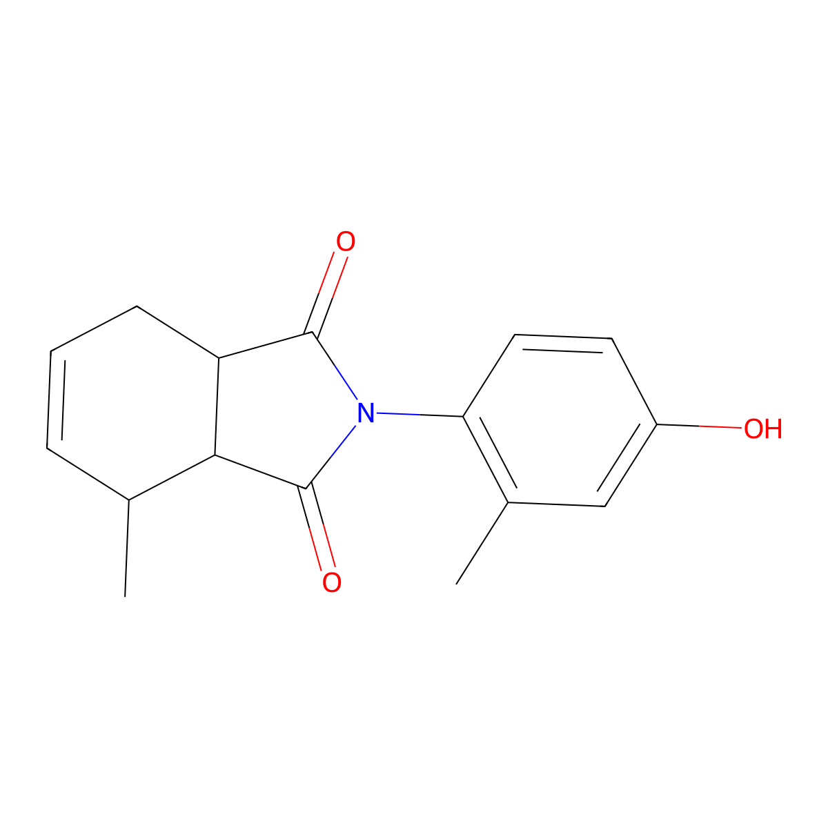 2-(4-hydroxy-2-methylphenyl)-4-methyl-3a,4,7,7a-tetrahydro-1H-isoindole-1,3(2H)-dione molecular structure, CAS 1005057-02-2