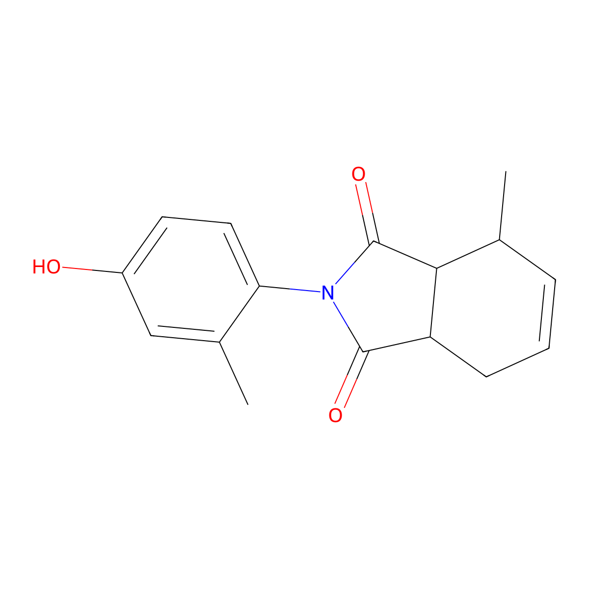 2-(4-hydroxy-2-methylphenyl)-4-methyl-3a,4,7,7a-tetrahydro-1H-isoindole-1,3(2H)-dione molecular structure, CAS 1005057-02-2