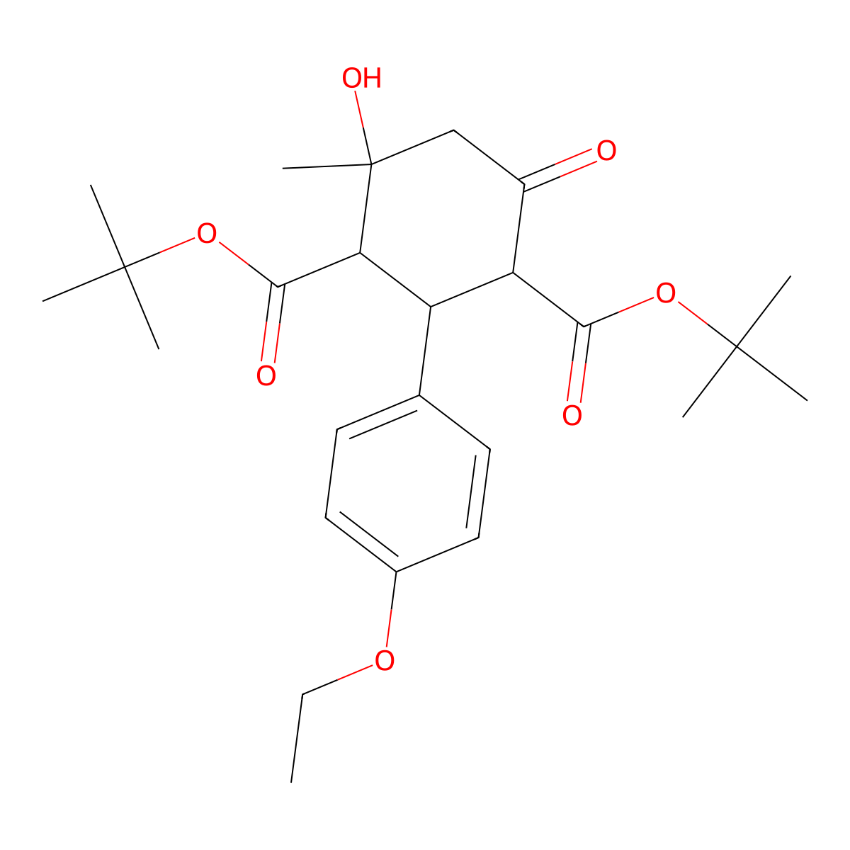 Ditert-butyl 2-(4-ethoxyphenyl)-4-hydroxy-4-methyl-6-oxocyclohexane-1,3-dicarboxylate molecular structure, CAS 1005057-74-8