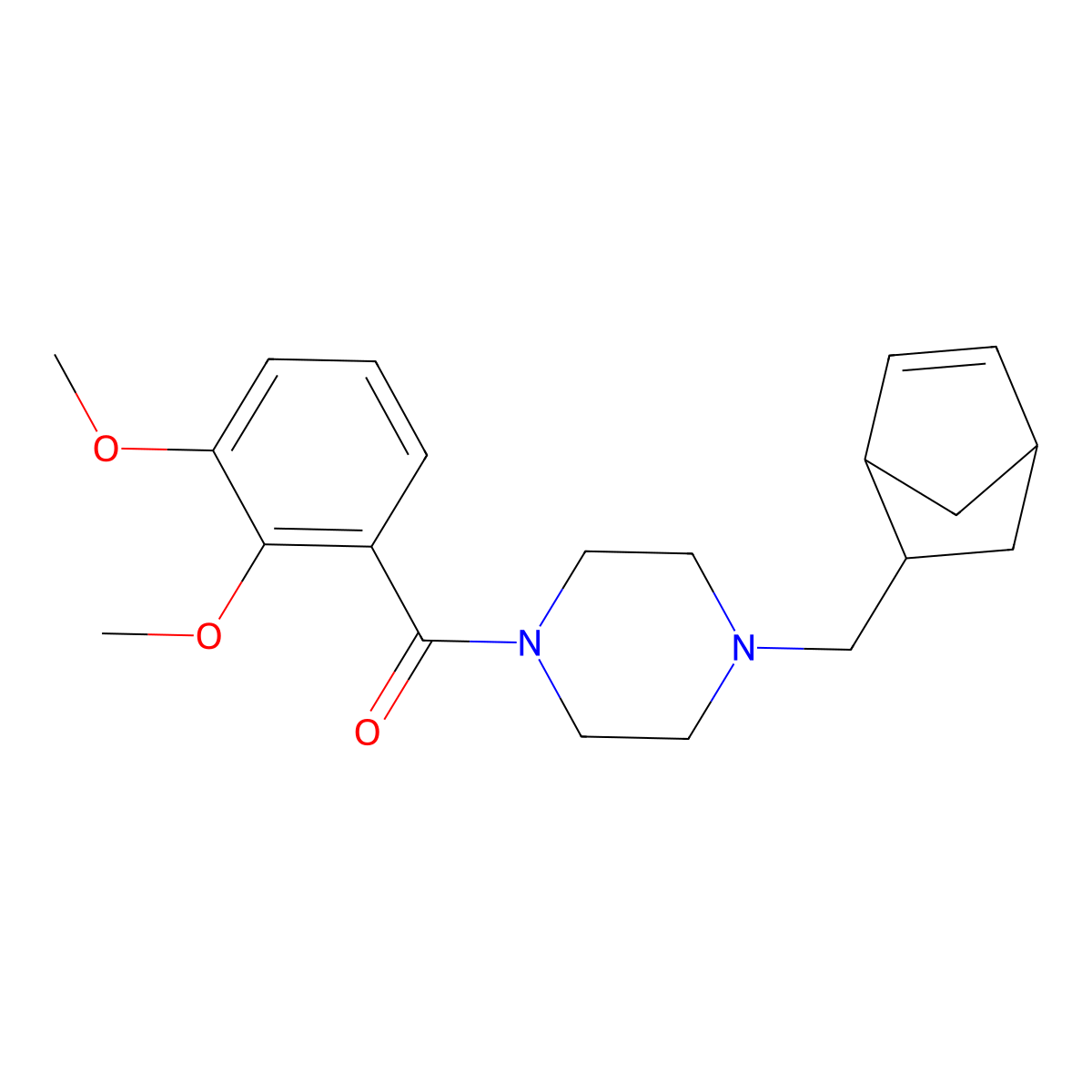 [4-(5-Bicyclo[2.2.1]hept-2-enylmethyl)piperazin-1-yl]-(2,3-dimethoxyphenyl)methanone molecular structure, CAS 1005059-97-1