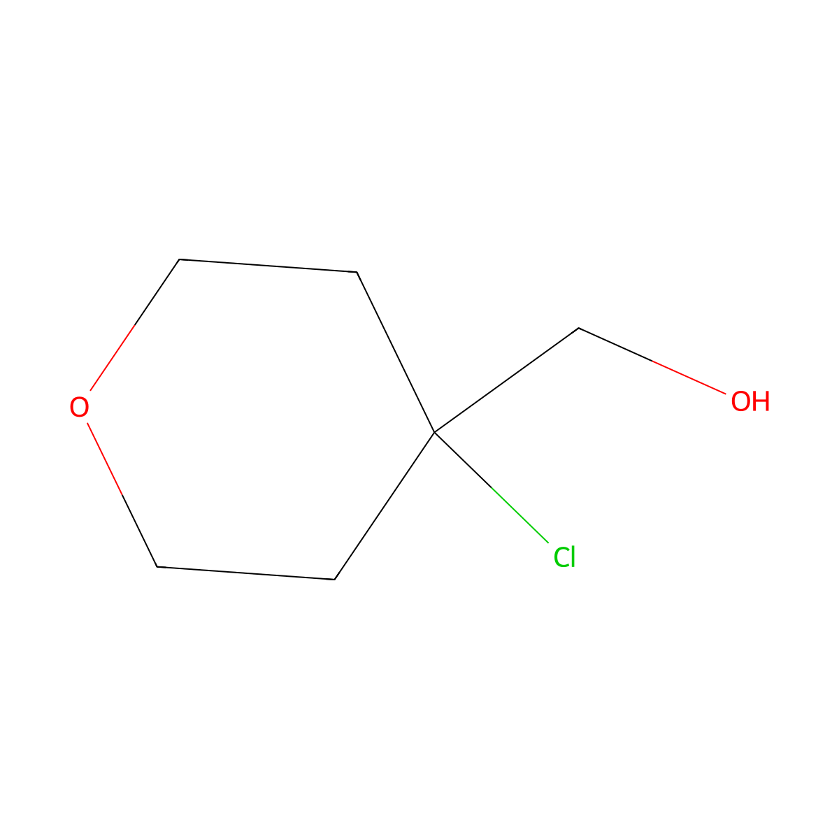 (4-Chlorooxan-4-yl)methanol molecular structure, CAS 100506-90-9