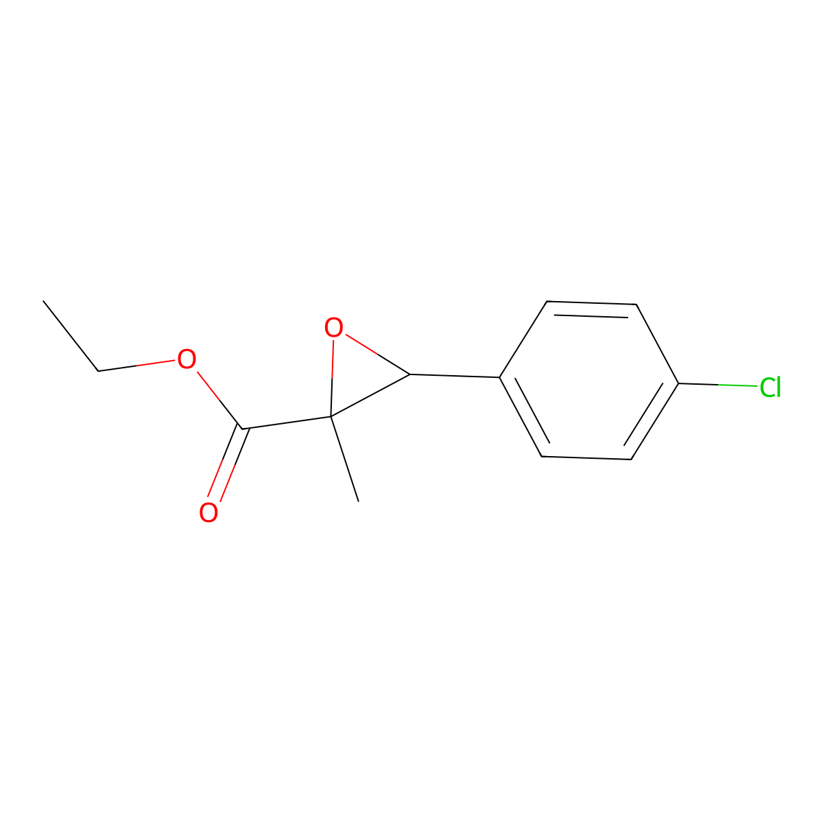 Ethyl 3-(4-chlorophenyl)-2-methyloxirane-2-carboxylate molecular structure, CAS 100506-93-2