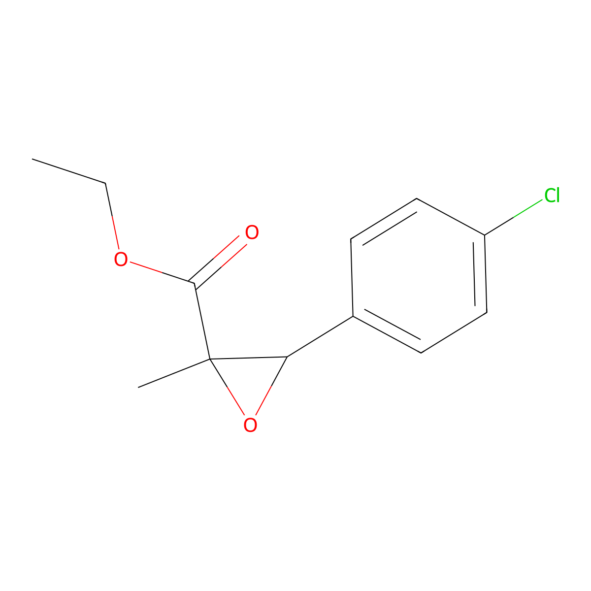 Ethyl 3-(4-chlorophenyl)-2-methyloxirane-2-carboxylate molecular structure, CAS 100506-93-2
