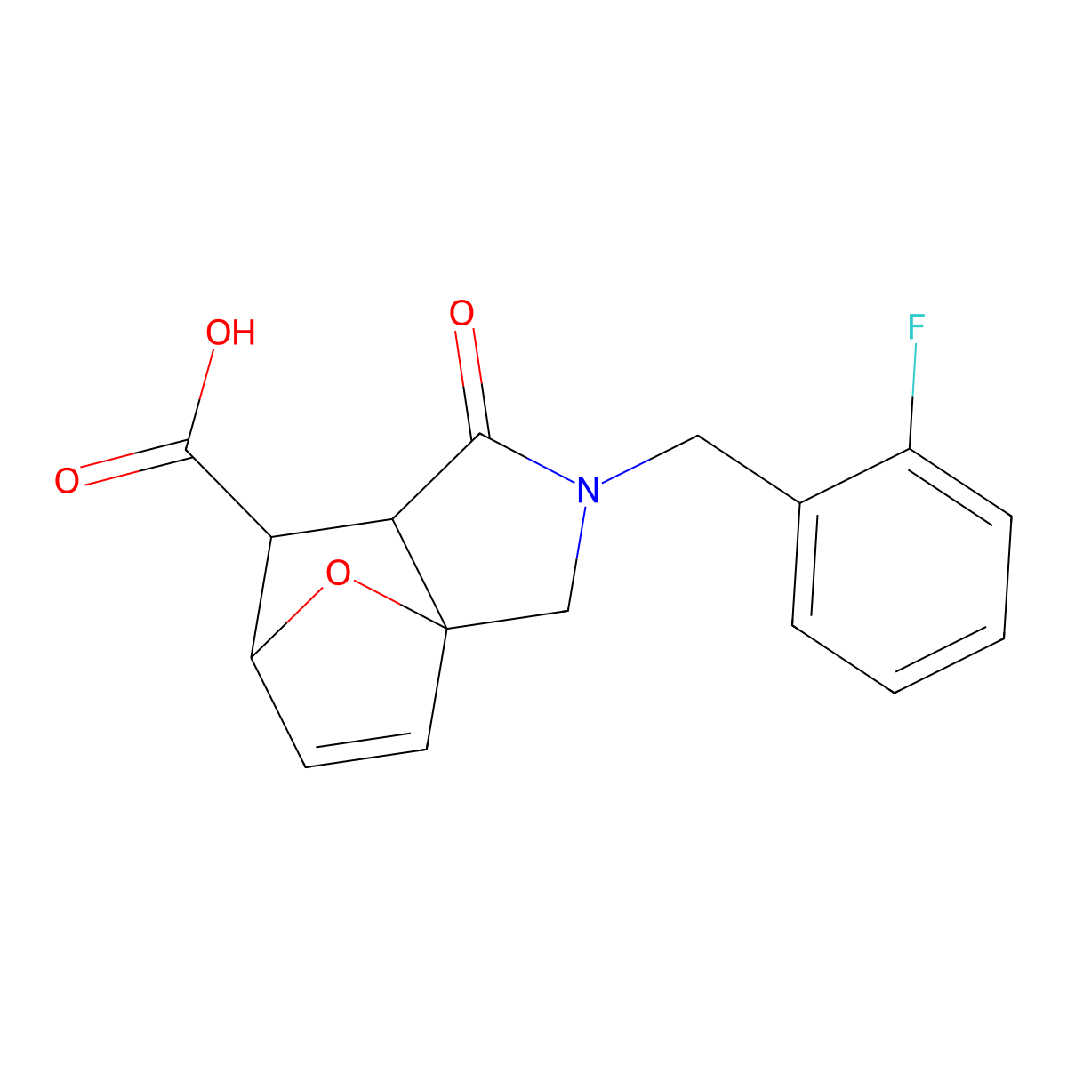 2-(2-Fluorobenzyl)-1-oxo-1,2,3,6,7,7a-hexahydro-3a,6-epoxyisoindole-7-carboxylic acid molecular structure, CAS 1005060-03-6