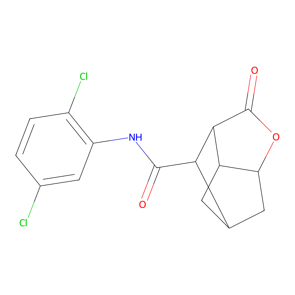 N-(2,5-dichlorophenyl)-2-oxohexahydro-2H-3,5-methanocyclopenta[b]furan-7-carboxamide molecular structure, CAS 1005060-44-5