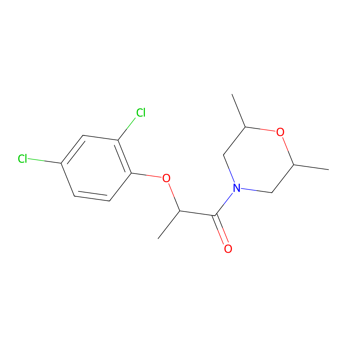 2-(2,4-Dichlorophenoxy)-1-(2,6-dimethylmorpholin-4-yl)propan-1-one molecular structure, CAS 1005060-48-9