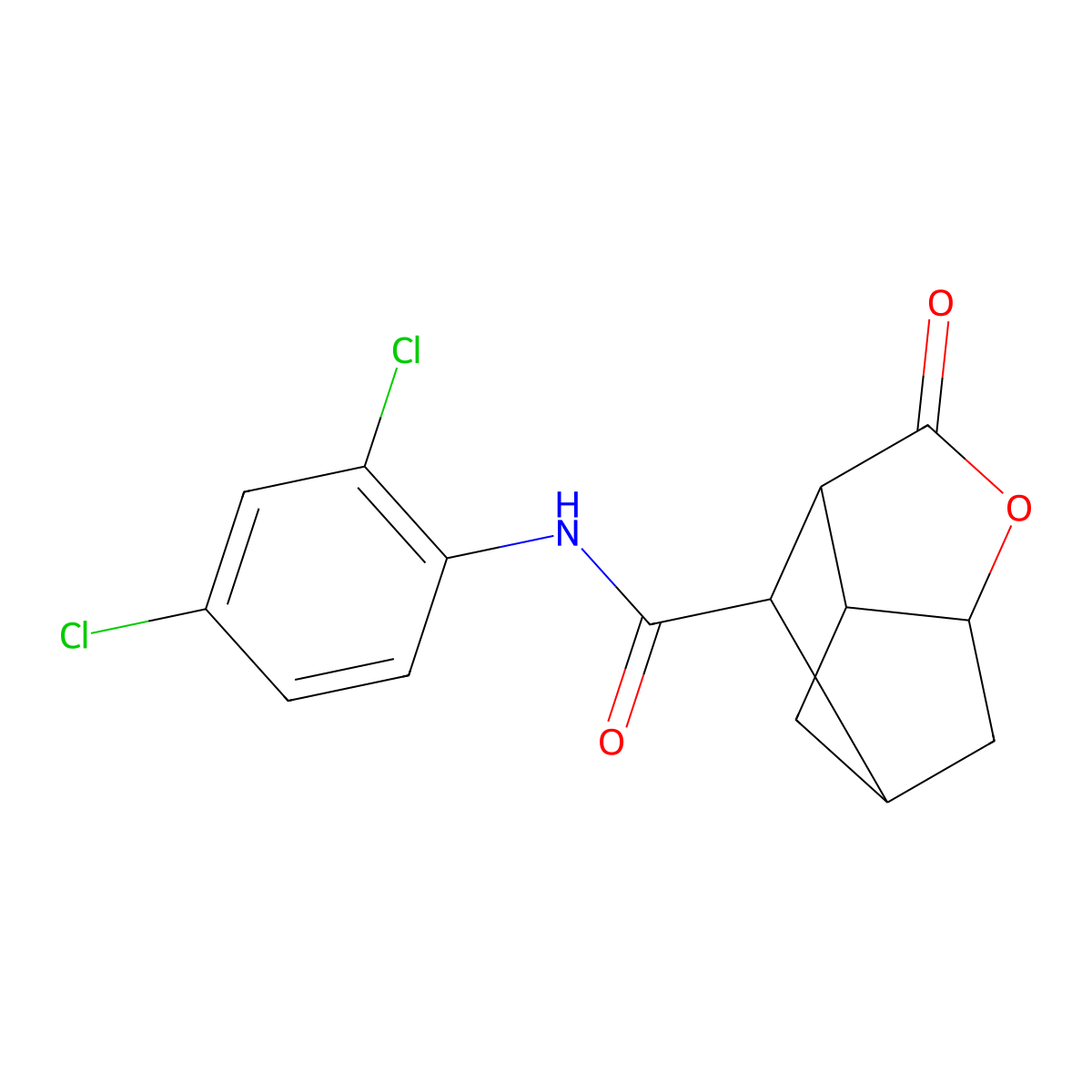 N-(2,4-dichlorophenyl)-2-oxohexahydro-2H-3,5-methanocyclopenta[b]furan-7-carboxamide molecular structure, CAS 1005060-50-3