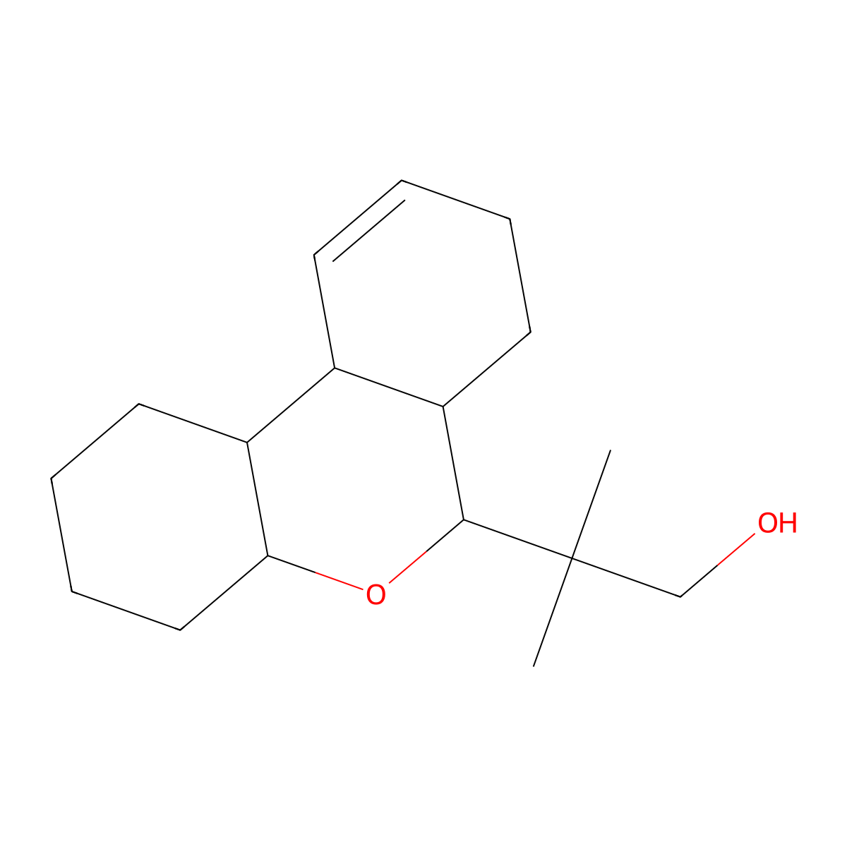 2-(2,3,4,4a,6,6a,7,8,10a,10b-decahydro-1H-benzo[c]chromen-6-yl)-2-methylpropan-1-ol molecular structure, CAS 1005060-57-0