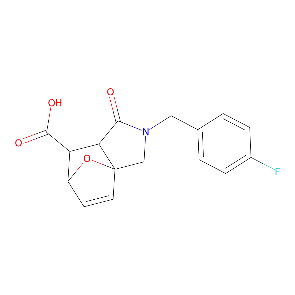 2-(4-Fluorobenzyl)-1-oxo-1,2,3,6,7,7a-hexahydro-3a,6-epoxyisoindole-7-carboxylic acid molecular structure, CAS 1005061-31-3