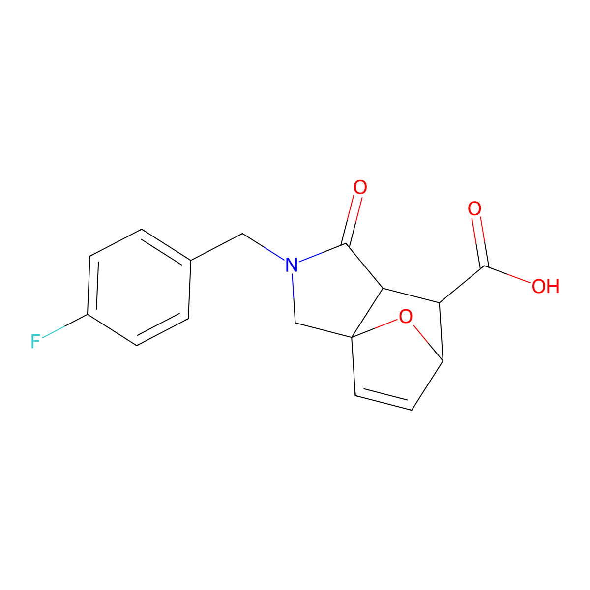 2-(4-Fluorobenzyl)-1-oxo-1,2,3,6,7,7a-hexahydro-3a,6-epoxyisoindole-7-carboxylic acid molecular structure, CAS 1005061-31-3