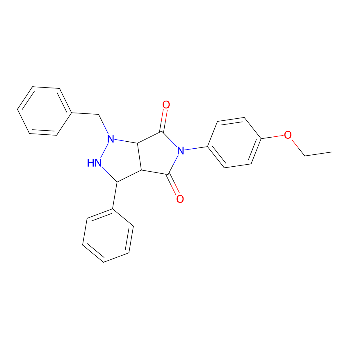 1-benzyl-5-(4-ethoxyphenyl)-3-phenyltetrahydropyrrolo[3,4-c]pyrazole-4,6(2H,5H)-dione molecular structure, CAS 1005062-08-7