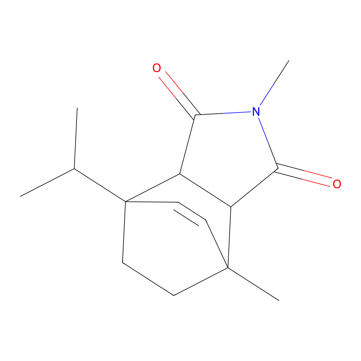 4-isopropyl-2,7-dimethyl-3a,4,7,7a-tetrahydro-1H-4,7-ethanoisoindole-1,3(2H)-dione molecular structure, CAS 1005062-27-0