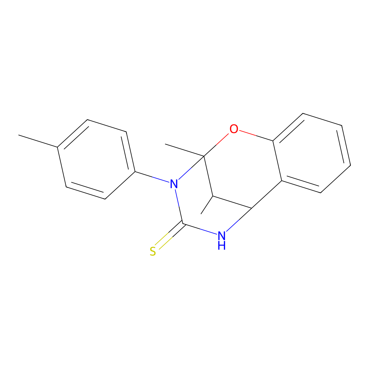 2,11-dimethyl-3-(4-methylphenyl)-2,3,5,6-tetrahydro-4H-2,6-methano-1,3,5-benzoxadiazocine-4-thione molecular structure, CAS 1005063-38-6