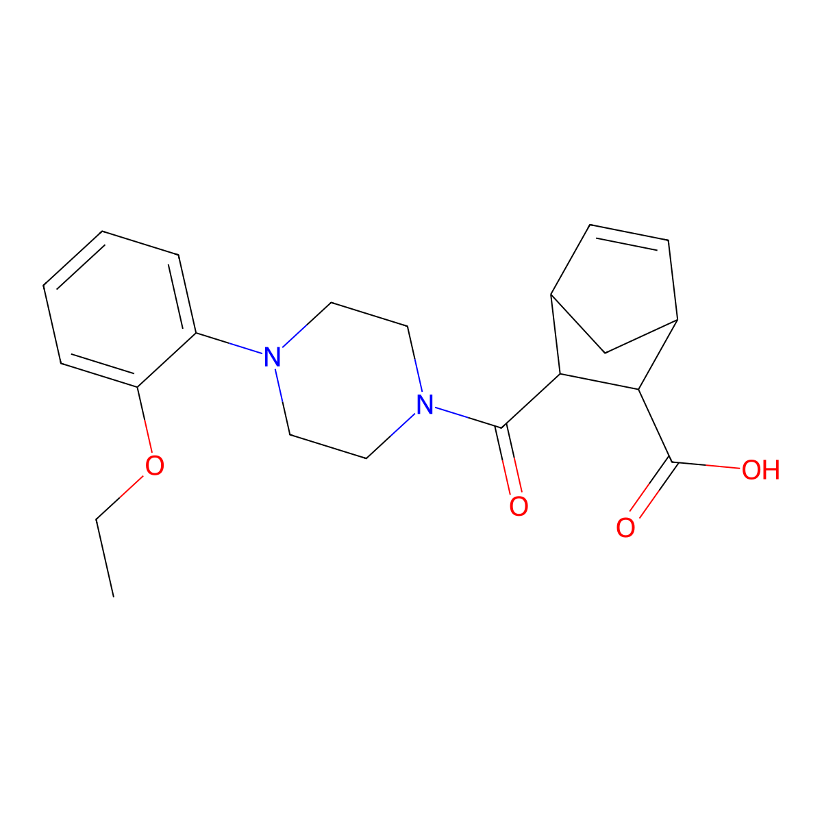 3-{[4-(2-Ethoxyphenyl)piperazin-1-yl]carbonyl}bicyclo[2.2.1]hept-5-ene-2-carboxylic acid molecular structure, CAS 1005063-42-2