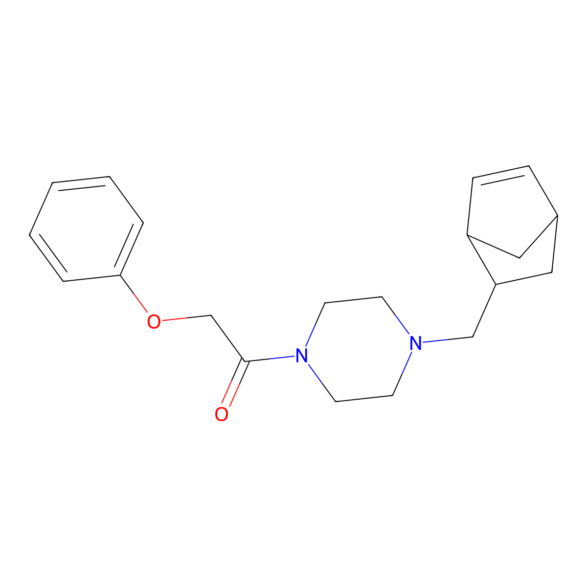 1-[4-(5-Bicyclo[2.2.1]hept-2-enylmethyl)piperazin-1-yl]-2-phenoxyethanone molecular structure, CAS 1005066-07-8