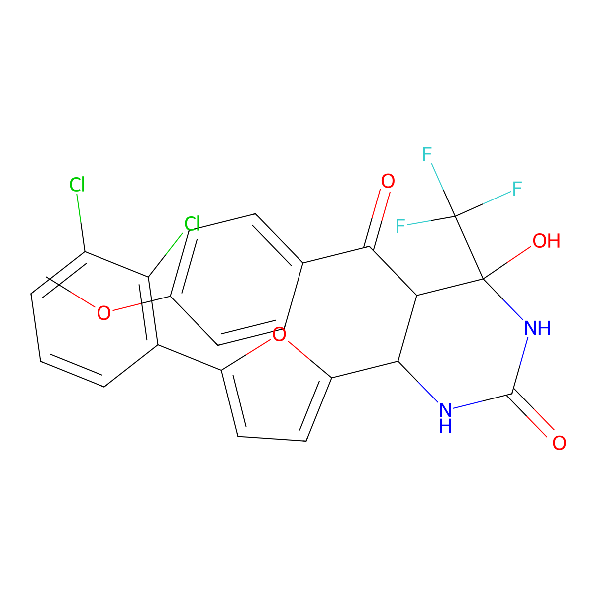 6-[5-(2,3-Dichlorophenyl)furan-2-yl]-4-hydroxy-5-(4-methoxybenzoyl)-4-(trifluoromethyl)-1,3-diazinan-2-one molecular structure, CAS 1005066-28-3
