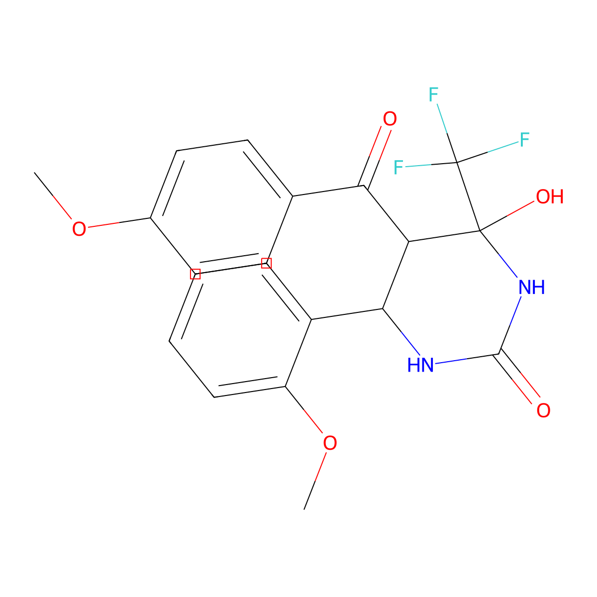 4-Hydroxy-5-(4-methoxybenzoyl)-6-(2-methoxyphenyl)-4-(trifluoromethyl)-1,3-diazinan-2-one molecular structure, CAS 1005066-39-6