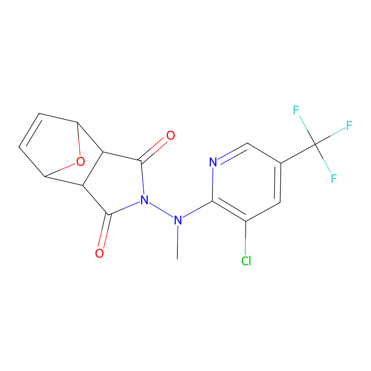 4-[[3-Chloro-5-(trifluoromethyl)-2-pyridinyl](methyl)amino]-10-oxa-4-azatricyclo[5.2.1.0~2,6~]dec-8-ene-3,5-dione molecular structure, CAS 1005068-83-6