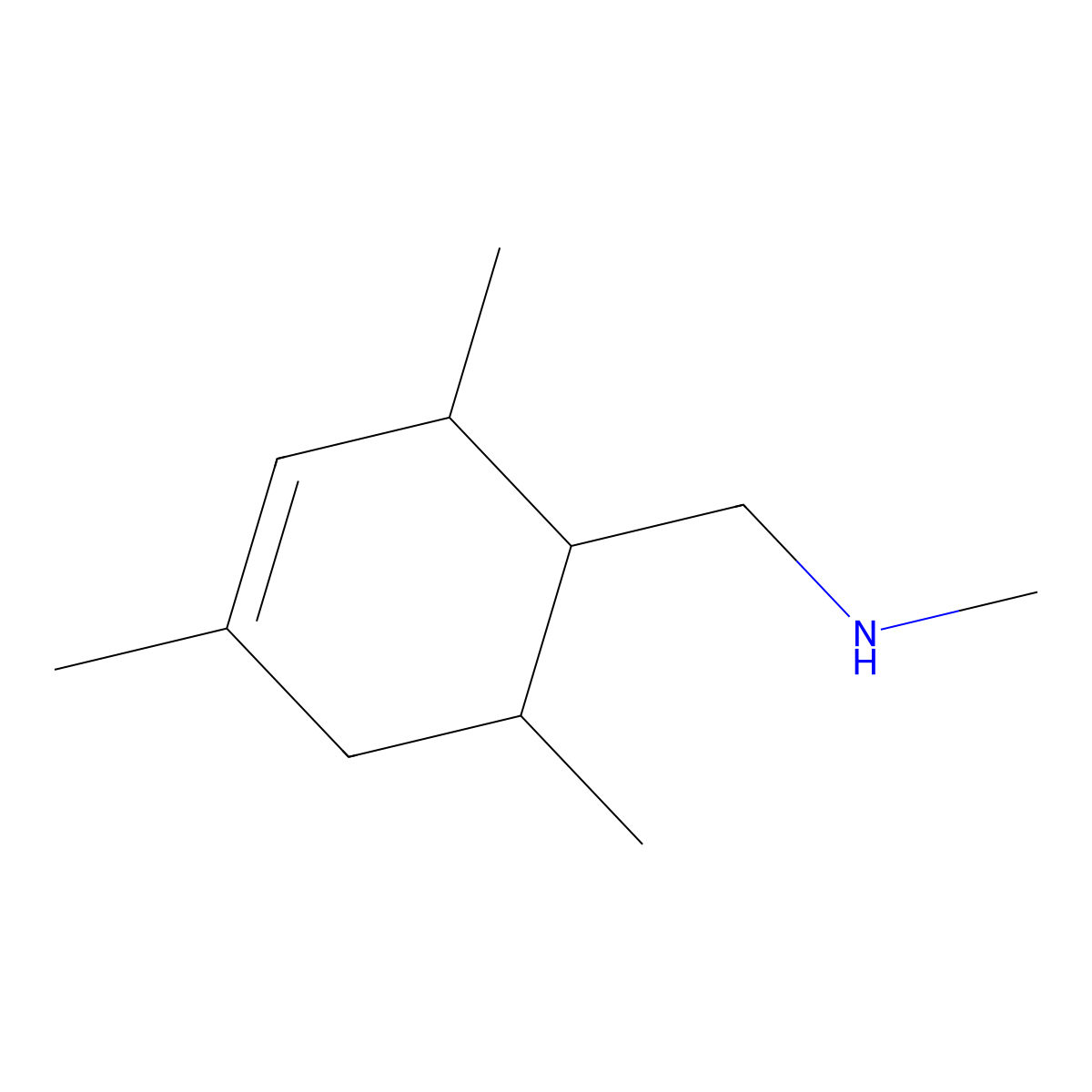 N-methyl-1-(2,4,6-trimethylcyclohex-3-en-1-yl)methanamine molecular structure, CAS 1005068-87-0