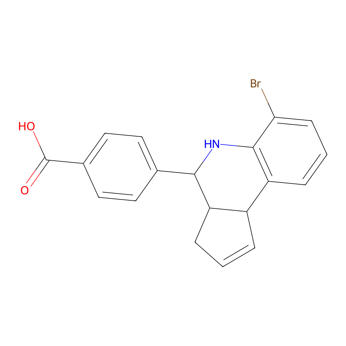 4-(6-bromo-3a,4,5,9b-tetrahydro-3H-cyclopenta[c]quinolin-4-yl)benzoic acid molecular structure, CAS 1005068-90-5