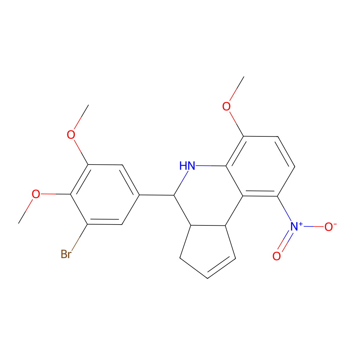 4-(3-bromo-4,5-dimethoxyphenyl)-6-methoxy-9-nitro-3a,4,5,9b-tetrahydro-3H-cyclopenta[c]quinoline molecular structure, CAS 1005068-96-1