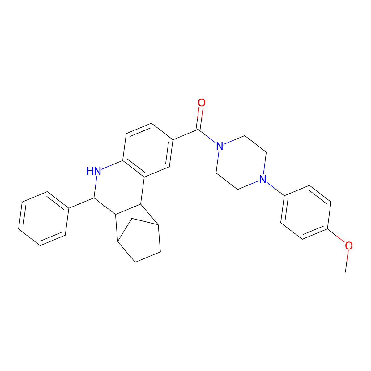 [4-(4-Methoxyphenyl)piperazin-1-yl](6-phenyl-5,6,6a,7,8,9,10,10a-octahydro-7,10-methanophenanthridin-2-yl)methanone molecular structure, CAS 1005069-13-5