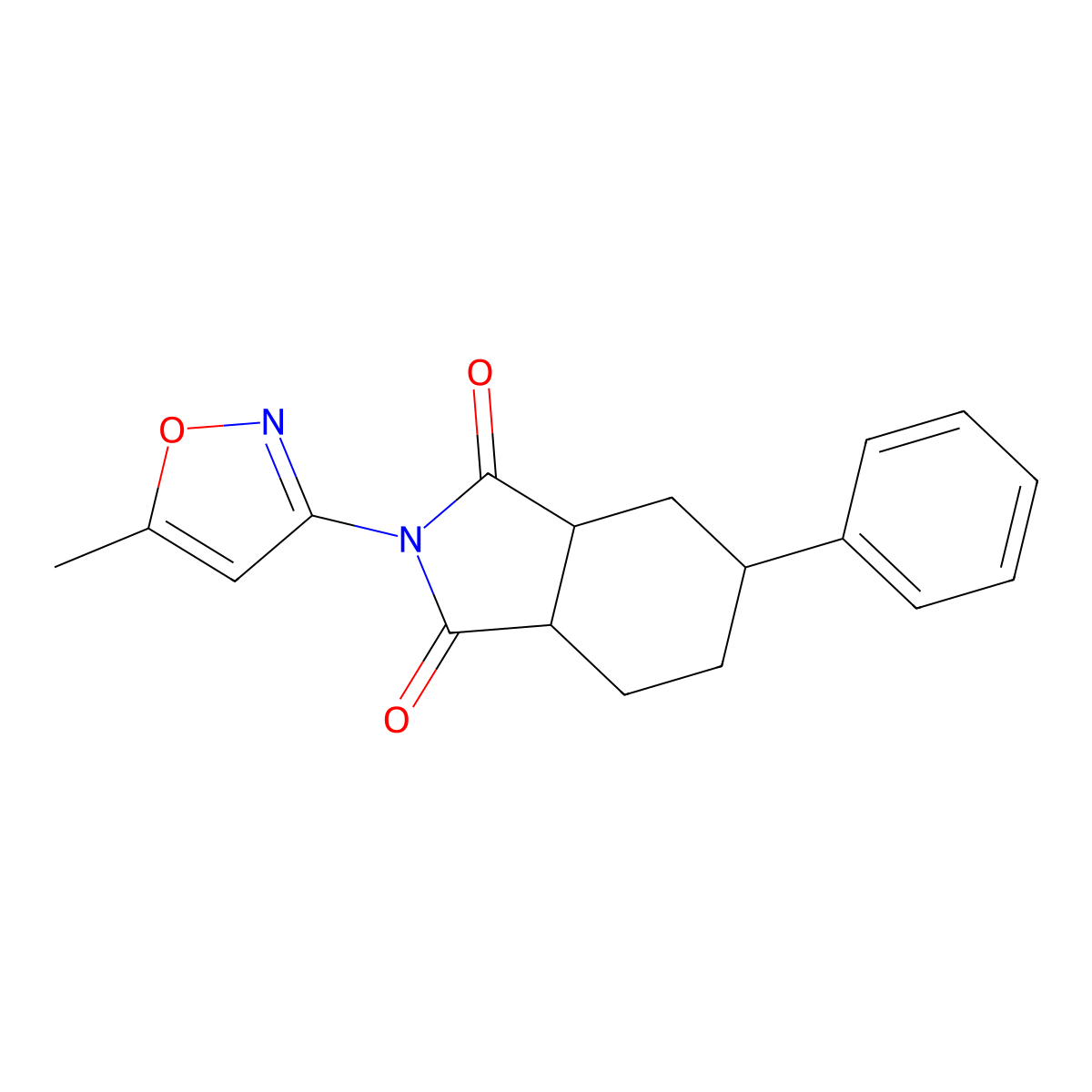 2-(5-methyl-3-isoxazolyl)-5-phenylhexahydro-1H-isoindole-1,3(2H)-dione molecular structure, CAS 1005069-24-8