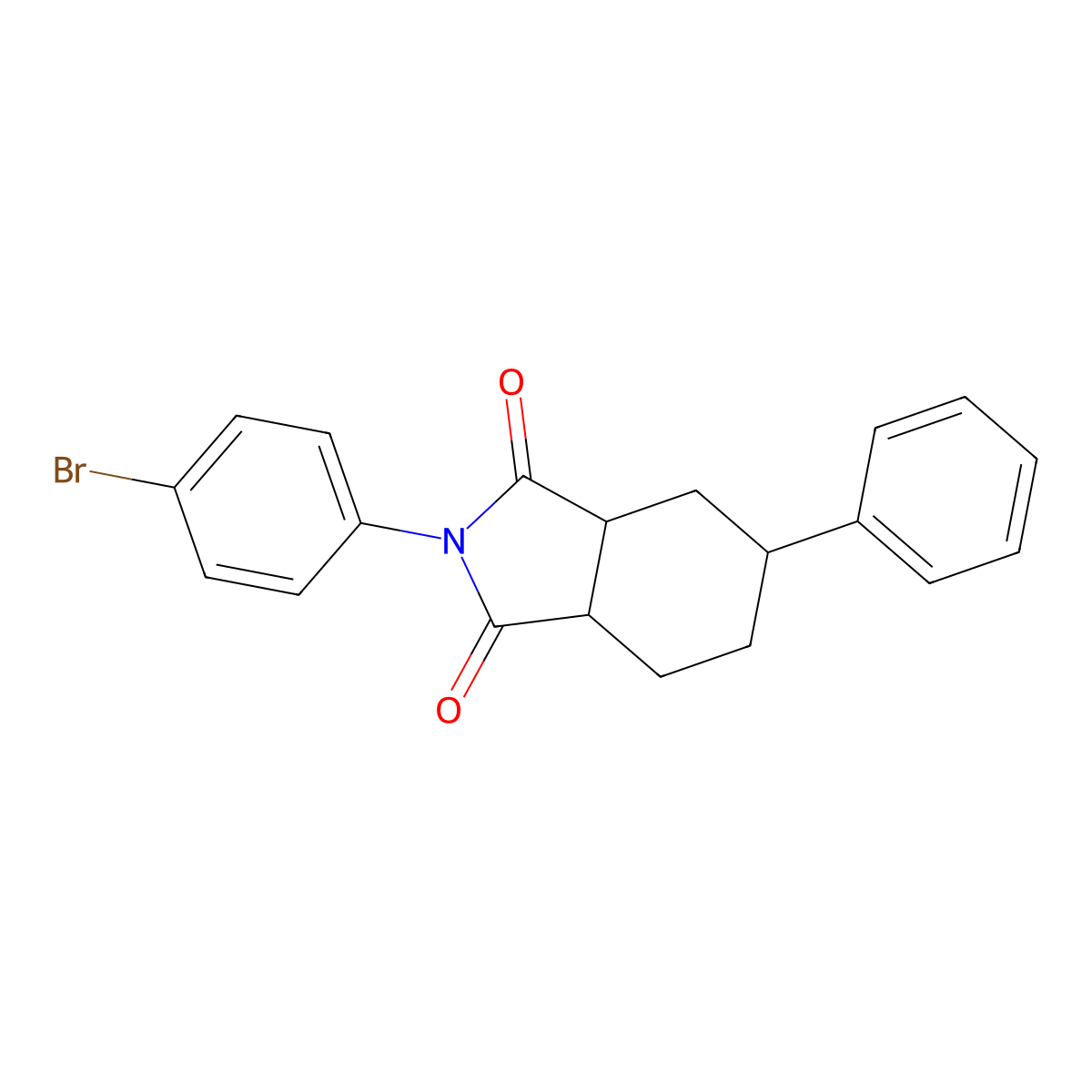 2-(4-bromophenyl)-5-phenylhexahydro-1H-isoindole-1,3(2H)-dione molecular structure, CAS 1005070-55-2