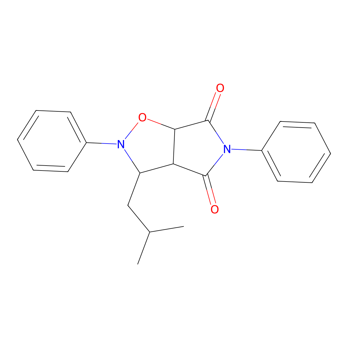 3-(2-methylpropyl)-2,5-diphenyl-3a,6a-dihydro-3H-pyrrolo[3,4-d][1,2]oxazole-4,6-dione molecular structure, CAS 1005072-45-6