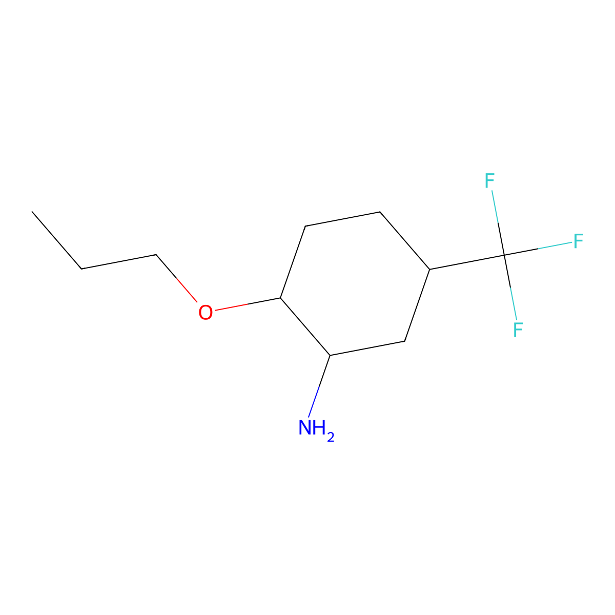 2-Propoxy-5-(trifluoromethyl)cyclohexanamine molecular structure, CAS 1005077-57-5