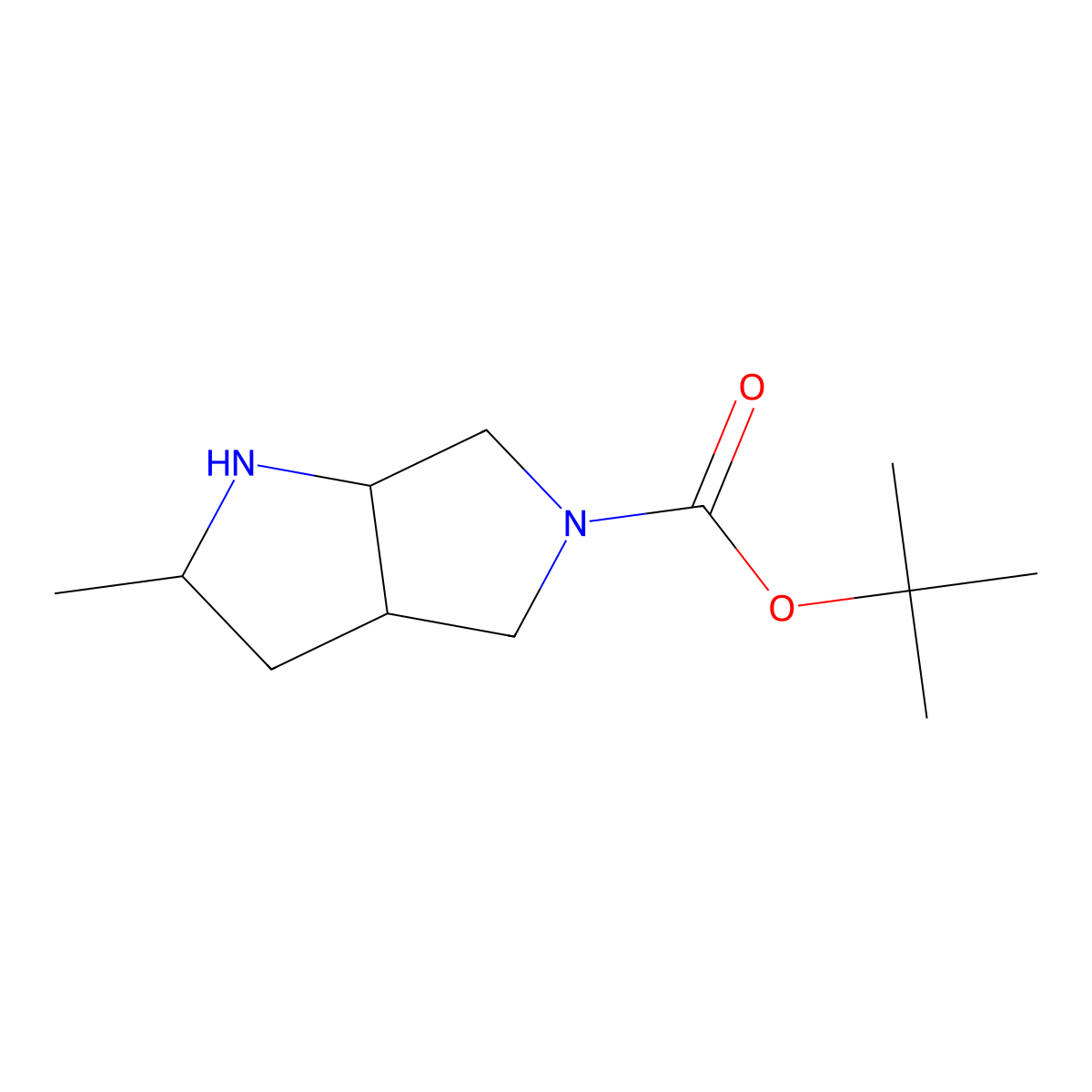 Tert-butyl 2-methylhexahydropyrrolo[3,4-B]pyrrole-5(1H)-carboxylate molecular structure, CAS 1005077-71-3