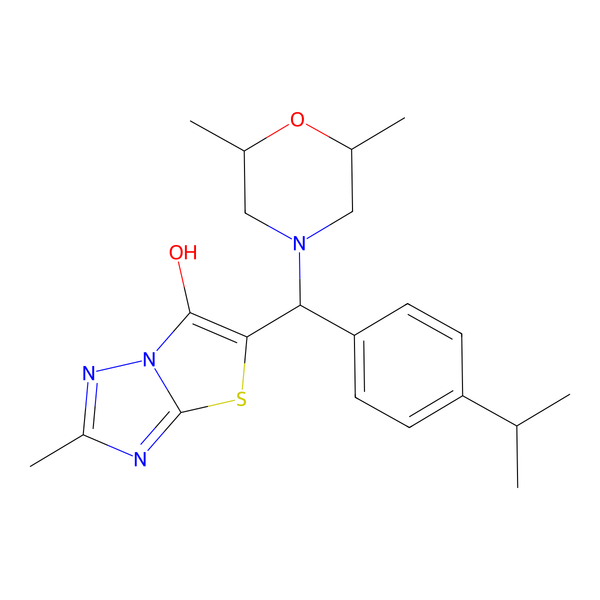 5-((2,6-Dimethylmorpholino)(4-isopropylphenyl)methyl)-2-methylthiazolo[3,2-b][1,2,4]triazol-6-ol molecular structure, CAS 1005079-15-1
