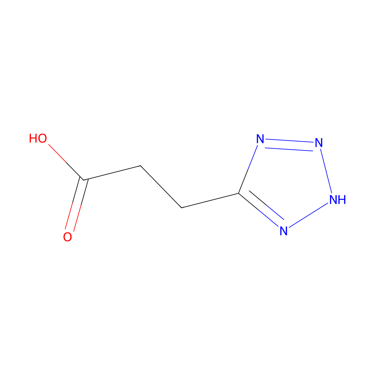 3-(2H-1,2,3,4-tetrazol-5-yl)propanoic acid molecular structure, CAS 100508-42-7