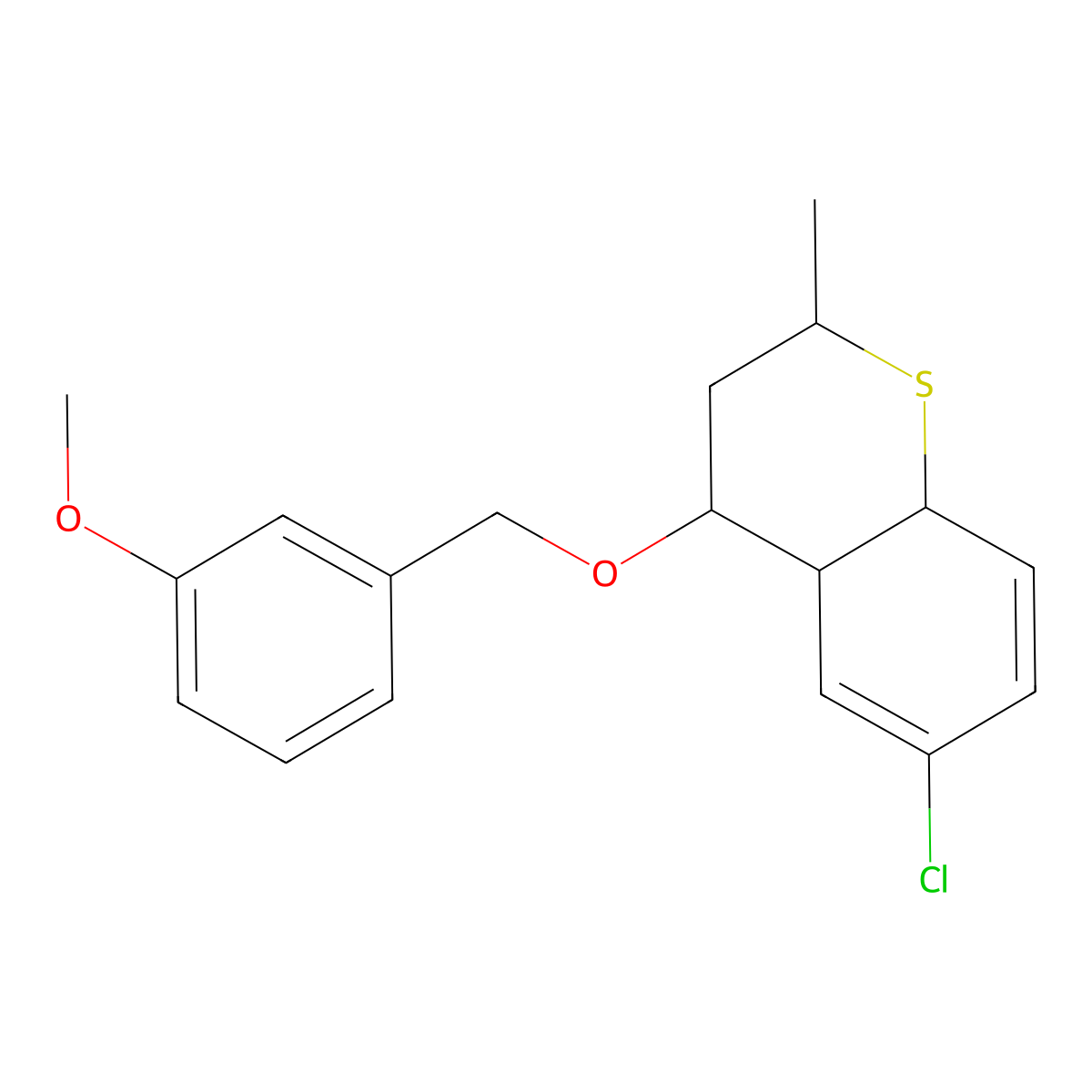6-chloro-2-methyl-3,4,4a,8a-tetrahydro-2H-thiochromen-4-yl 3-methoxybenzyl ether molecular structure, CAS 1005082-26-7