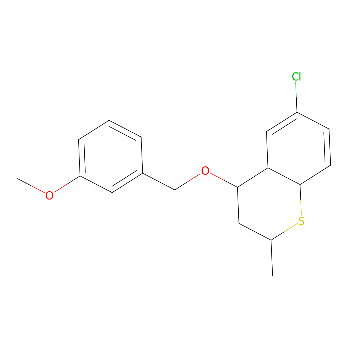 6-chloro-2-methyl-3,4,4a,8a-tetrahydro-2H-thiochromen-4-yl 3-methoxybenzyl ether molecular structure, CAS 1005082-26-7