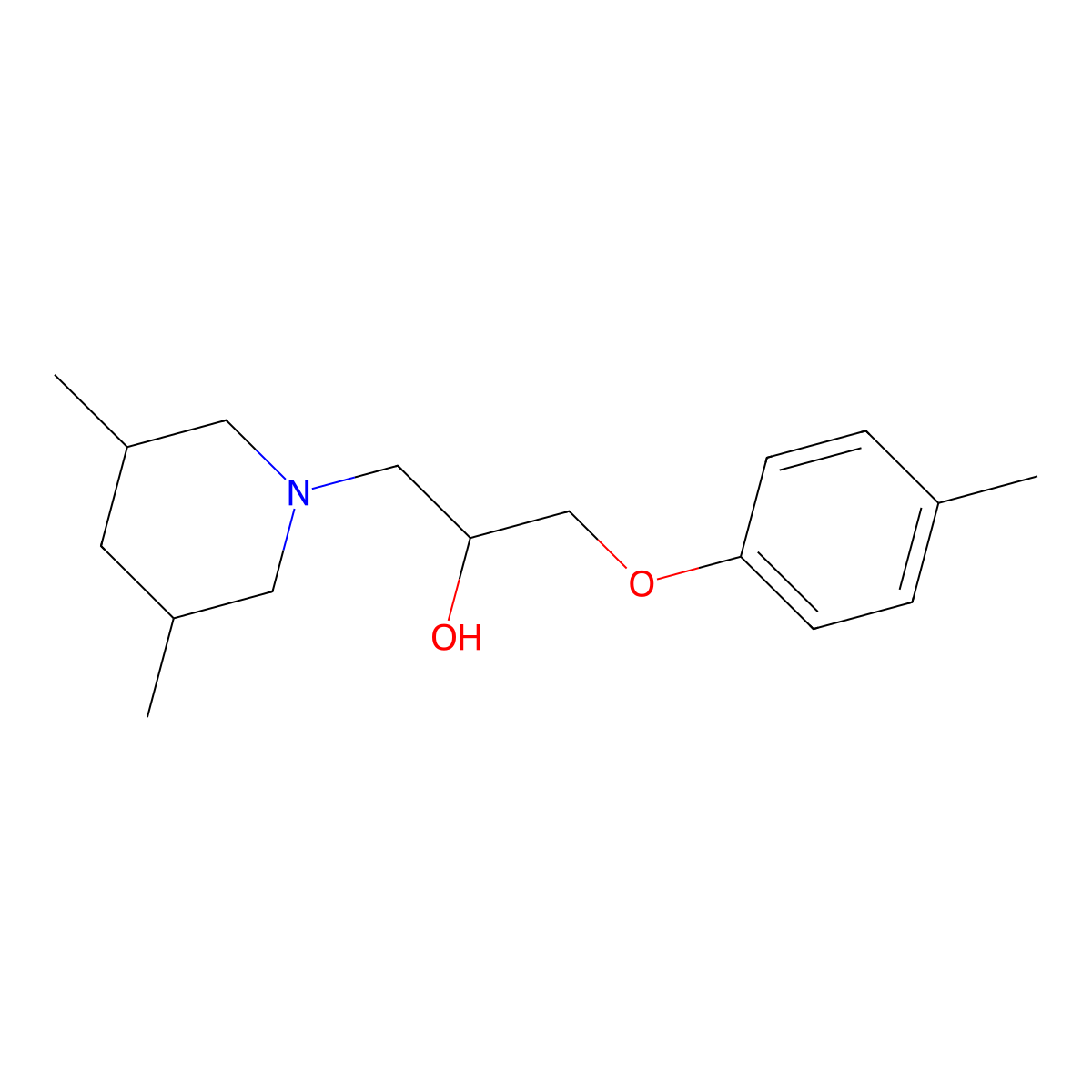 1-(3,5-Dimethylpiperidin-1-yl)-3-(4-methylphenoxy)propan-2-ol molecular structure, CAS 1005085-69-7