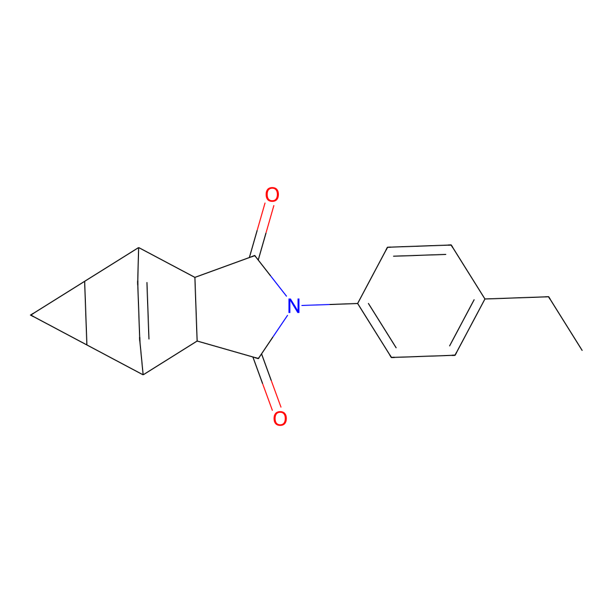 2-(4-ethylphenyl)hexahydro-4,6-ethenocyclopropa[f]isoindole-1,3(2H,3aH)-dione molecular structure, CAS 1005086-06-5